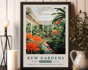 William Morris Print, William Morris Kew Gardens Poster, Kew Gardens Print, London Print, Vintage Wall Art, Floral Art, Vintage Art Poster