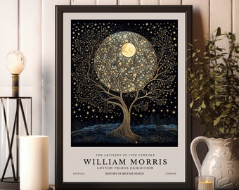 William Morris Print Tree of Life, William Morris Poster, William Morris Exhibition Print, Vintage Wall Art, Textiles Art, Tree Art Poster