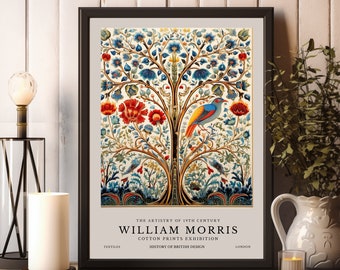 William Morris Print, William Morris Poster, William Morris Exhibition Print, Vintage Wall Art, Textiles Art, Tree of Life Poster, Tree Art