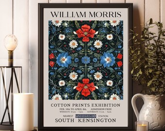 Impresiones de William Morris, Impresión de exposición de William Morris, Cartel de patrón floral de William Morris, Arte de pared vintage, Arte textil, Cartel vintage