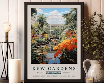 William Morris Print, Kew Gardens Print, London Print, William Morris Kew Gardens Poster, Vintage Wall Art, Floral Art, Vintage Art Poster