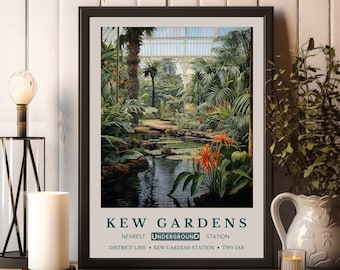 William Morris Druck, Kew Gardens Druck, Botanische Gärten Druck, William Morris Poster, Vintage Wandkunst, London Druck, Vintage Kunst Poster