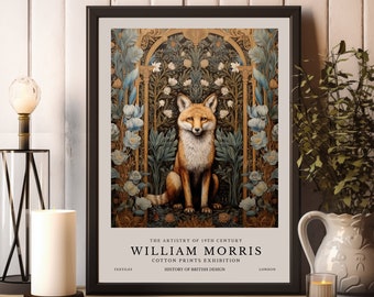William Morris-tryck, William Morris-utställningstryck, William Morris-affisch, Vintage väggkonst, Textilkonst, Vintage affisch, Rävkonsttryck
