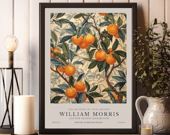 William Morris Print, William Morris Exhibition Print, Orange Tree William Morris Poster, Vintage Wall Art, Textiles Art, Vintage Poster