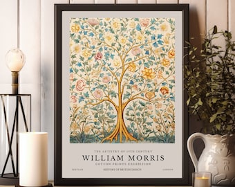 William Morris Tree of Life Print, William Morris Poster, William Morris Exhibition Print, Vintage Wall Art, Textiles Art, Tree Art Poster