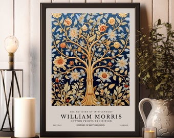 William Morris Print, Tree of Life William Morris Poster, William Morris Exhibition Print, Vintage Wall Art, Textiles Art, Tree Art Poster