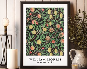 William Morris Willow Fruit Print, William Morris Gallery, William Morris Exhibition Poster, Floral Vintage Wall Decor, Art Nouveau Prints