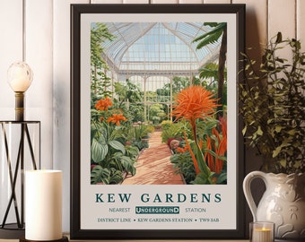 William Morris Print, William Morris Poster, Kew Gardens Print, Botanical Gardens Print, London Print, Vintage Wall Art, Vintage Art Poster