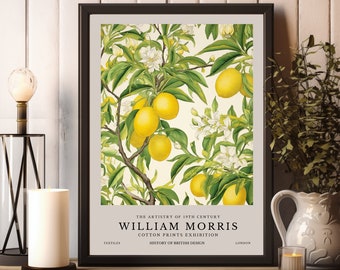William Morris Print, William Morris Exhibition Print, William Morris Lemon Tree Poster, Vintage Wall Art, Textiles Art, Vintage Art Poster