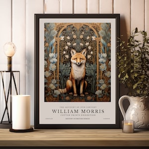 William Morris Print, William Morris Exhibition Print, William Morris Poster, Vintage Wall Art, Textiles Art, Vintage Poster, Fox Art Print