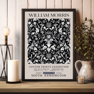 William Morris Black Pattern Prints, William Morris Exhibition Print, William Morris Poster, Vintage Wall Art, Textiles Art, Vintage Poster