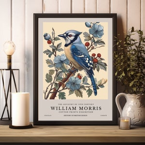 William Morris Bird Print, William Morris Exhibition Print, William Morris Poster, Vintage Wall Art, Textiles Art, Vintage Poster Bird Print