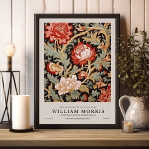 William Morris Print, William Morris Exhibition Print, Vintage Floral William Morris Poster, Vintage Wall Art, Textiles Art, Vintage Poster