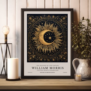 Moon and Stars William Morris Print, William Morris Poster, William ...