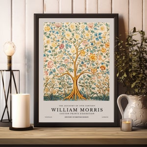 Impressão da árvore da vida de William Morris, pôster de William Morris, impressão de exposição de William Morris, arte de parede vintage, arte têxtil, pôster de arte de árvore