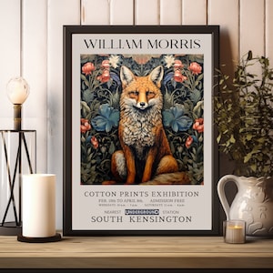 William Morris Fox Print, William Morris Exhibition Print, William Morris Poster, Vintage Wall Art, Textiles Art, Vintage Poster, Fox Print