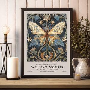 William Morris Print, William Morris Exhibition Print, William Morris Poster Butterfly Print, Vintage Wall Art, Textiles Art, Vintage Poster