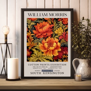 William Morris Druck, William Morris Ausstellungsdruck, William Morris Poster, Vintage Wandkunst, Textilkunst, Vintage Herbst Blumendrucke