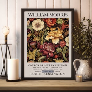 William Morris Print, William Morris Poster, William Morris Cotton Print Exhibition, William Morris Print, Textiles Art, Vintage Floral Art