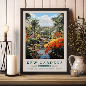Impression William Morris, impression Kew Gardens, impression Londres, affiche William Morris Kew Gardens, art mural vintage, art floral, affiche d'art vintage