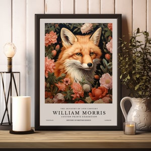William Morris Print, William Morris Exhibition Print, William Morris Poster, Vintage Wall Art, Textiles Art, Vintage Poster, Fox Art Prints