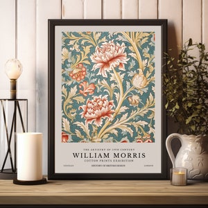 William Morris Print, William Morris Exhibition Print, William Morris Floral Pattern Poster, Vintage Wall Art, Vintage Poster, Flower Prints