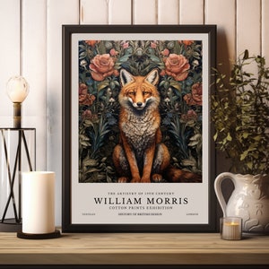 William Morris Fox Print, William Morris Exhibition Print, William Morris Poster, Vintage Wall Art, Textiles Art, Vintage Poster, Fox Print