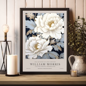 William Morris Prints, William Morris Exhibition Print, Blue Floral William Morris Poster, Navy Vintage Wall Art, Textiles Art, Vintage Art