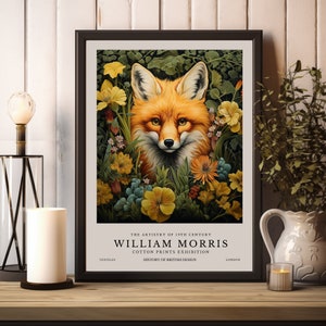 William Morris Print, William Morris Exhibition Print, William Morris Poster, Vintage Wall Art, Textiles Art, Vintage Poster, Fox Art Prints