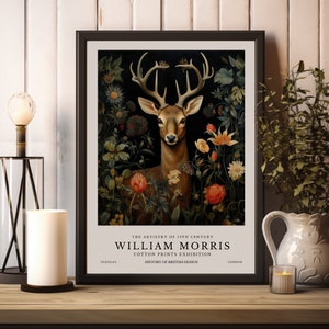 William Morris Print, William Morris Exhibition Deer Print, William Morris Poster, Vintage Wall Art, Textiles Art Vintage Poster, Deer Print
