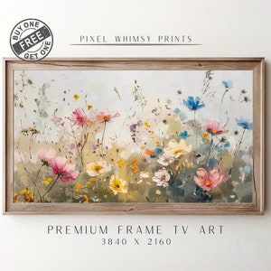 Samsung Frame TV Art, Spring Wildflower Field TV Art, Country Flowers Art, Warm Tone Wildflowers Art, Digital Download Frame TV Art, Spring