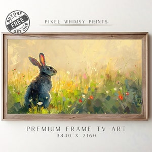 Samsung Frame Spring Bunny TV Art, Easter Bunny Rabbit TV Art, Spring Decor, Vintage Farmhouse TV, Nursery Art, Hare Tv Art Digital Download