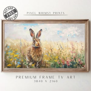 Samsung Frame Spring Bunny TV Art, Easter Bunny Rabbit TV Art, Spring Decor, Vintage Farmhouse TV, Nursery Art, Hare Tv Art Digital Download