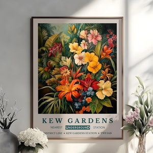 William Morris Druck, Kew Gardens Druck, Botanische Gärten Druck, William Morris Ausstellungsplakat, Vintage Plakat, Vintage Wand Aart Druck