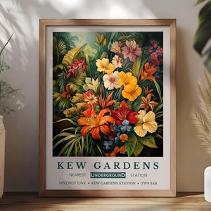 William Morris Print, Kew Gardens Print, William Morris Exhibition Poster, Botanical Gardens Art, Vintage Wall Art, Vintage Floral Art Print