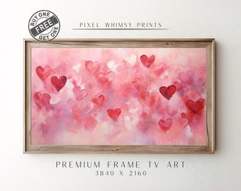 Valentine's Day Samsung Frame TV Art, Valentine Hearts Frame TV Art, Abstract Valentines Red Heart Wall Art, Holiday Decor Digital Download