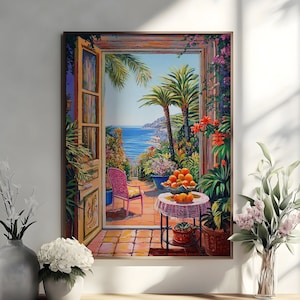 Open Window Henri Matisse Poster, Henri Matisse Print, Matisse Wall Art, Coastal View Colorful Mediterranean Wall Decor, Fauvism Painting
