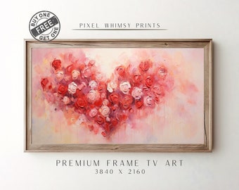 Valentine's Day Samsung Frame TV Art, Valentine Hearts Frame TV Art, Abstract Valentines Red Heart Wall Art, Holiday Decor Digital Download
