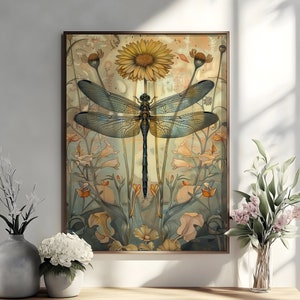 Impresión de libélula de William Morris, póster de William Morris, impresión de la exposición de William Morris, arte mural vintage, arte textil, póster de papel premium