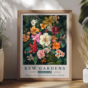 William Morris Print, Kew Gardens Print, Botanical Gardens Art, William Morris Poster, London Print, Vintage Wall Art, Floral Artwork Poster