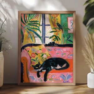 Henri Matisse Cat Art Print, Matisse Poster, Gallery Wall Art, Livingroom Wall Decor, Matise Art Print, Housewarming Art Gift for Cat Lover