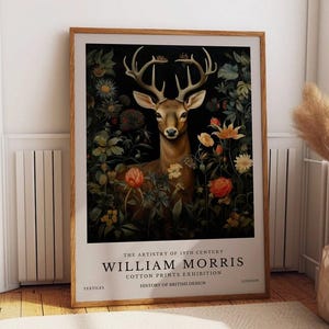 William Morris Print, William Morris Exhibition Deer Print, William Morris Poster, Vintage Wall Art, Textiles Art Vintage Poster, Deer Print