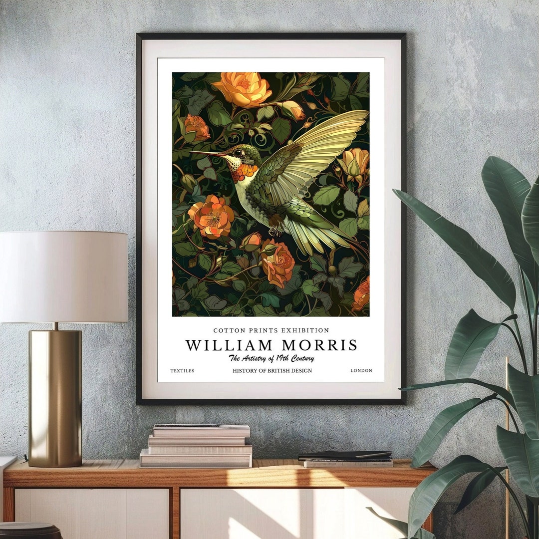 William Morris Hummingbird Print, William Morris Exhibition Print