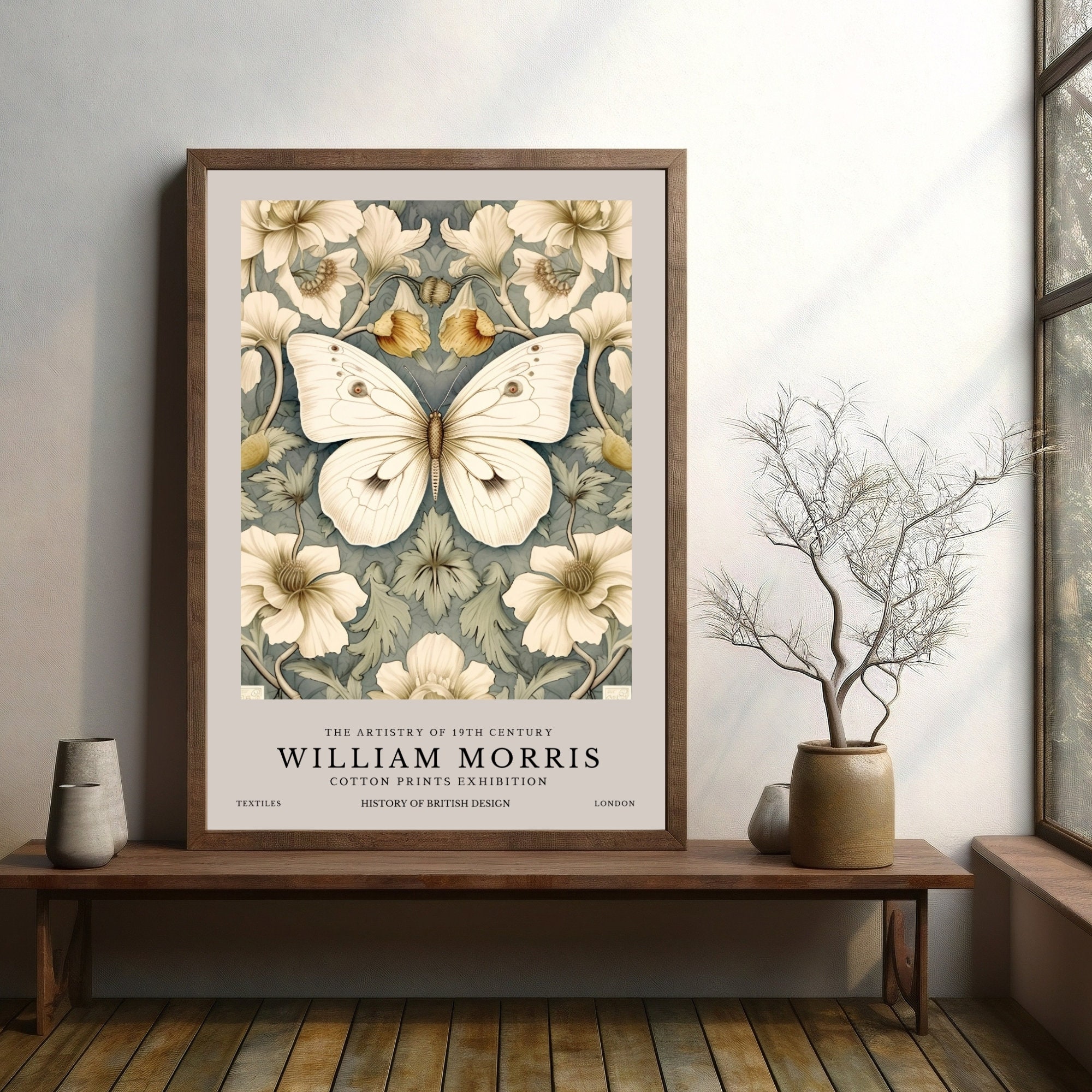 William Morris Butterfly Print, William Morris Exhibition Print ...