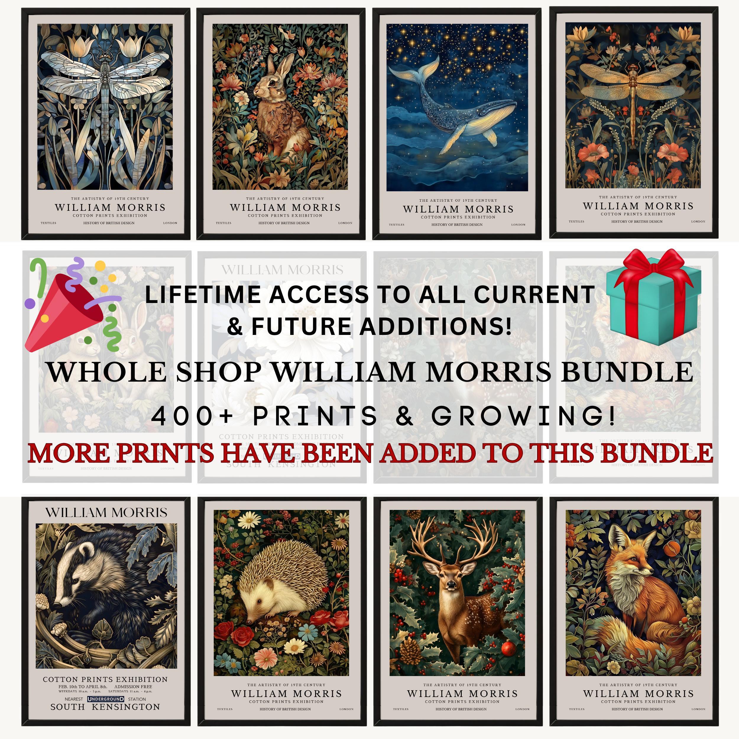 William Morris Prints Mega Bundle, Whole Shop William Morris Exhibition Arts Bundle, William Morris Poster Bundle, William Morris Wall Art