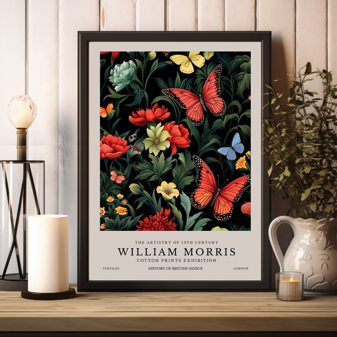 William Morris Butterfly Print, William Morris Exhibition Print ...