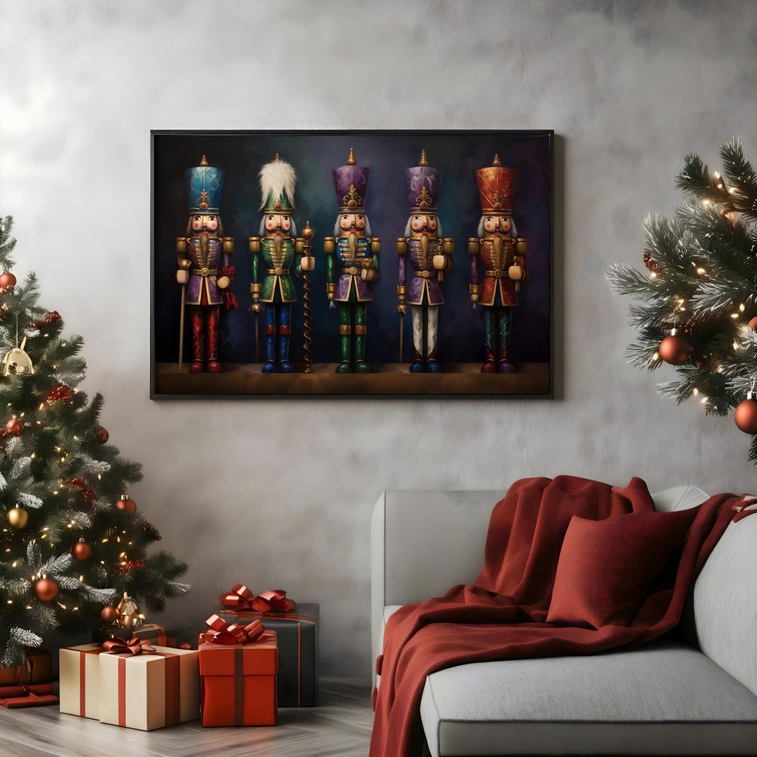 Nutcrackers Christmas Poster, Vintage Holiday Decor, Nutcracker Wall ...