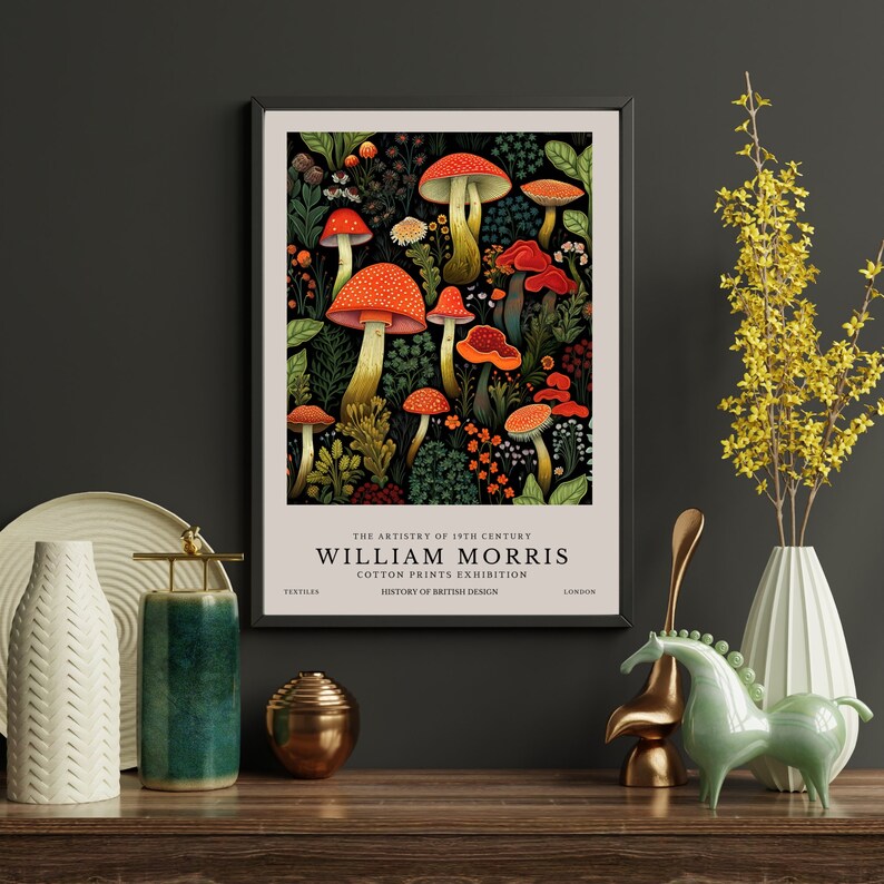 William Morris Exhibition Poster, Art Nouveau, William Morris Cotton ...