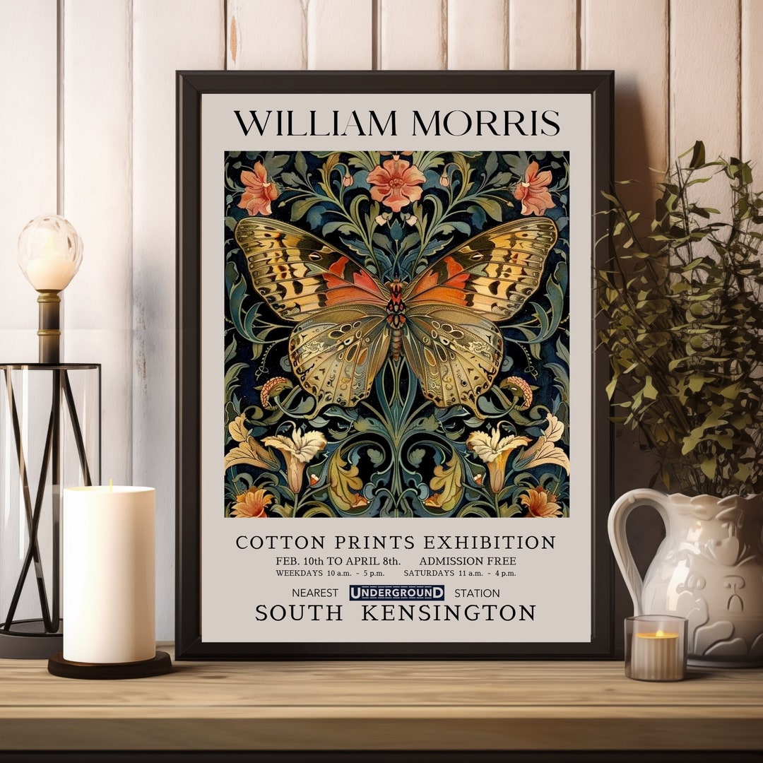 William Morris Butterfly Print, William Morris Exhibition Print ...