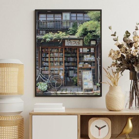 Book Store Print, Bookshop Wall Art, Reading Gift, Travell City Book Shop Poster, Book Art, Library Art, Author Gift Idea, Book Lovers Gift